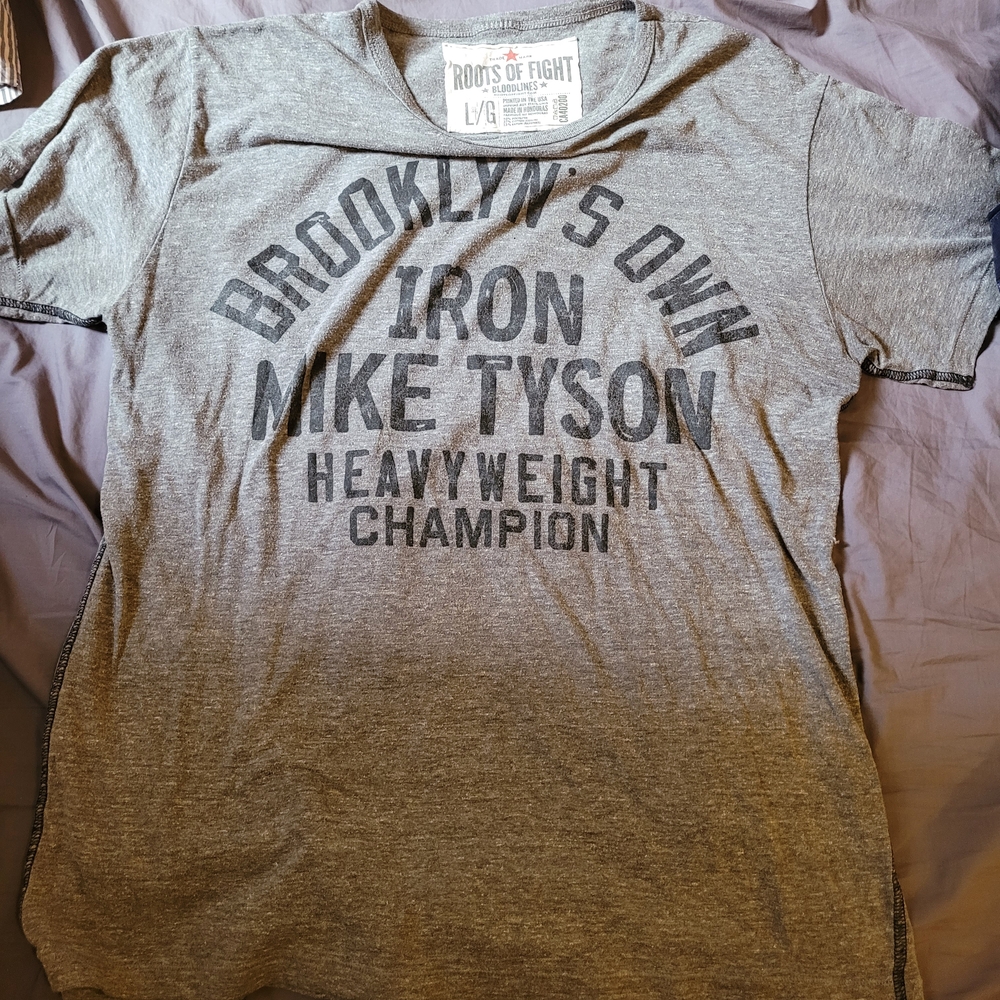 Mike Tyson Roots Of FIGHT 2 T-Shirts (Large) Sold Together